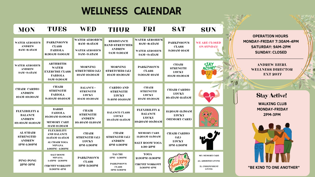 Laurel Parc Wellness Calendar
